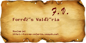 Forrás Valéria névjegykártya